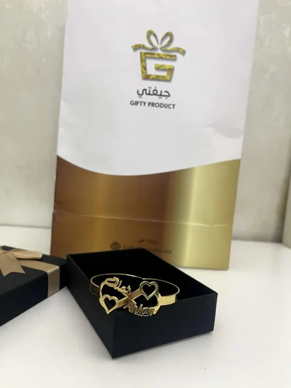 ⁦اساور يد نسائية مطلي بالذهب عيار 21⁩ - الصورة ⁦3⁩