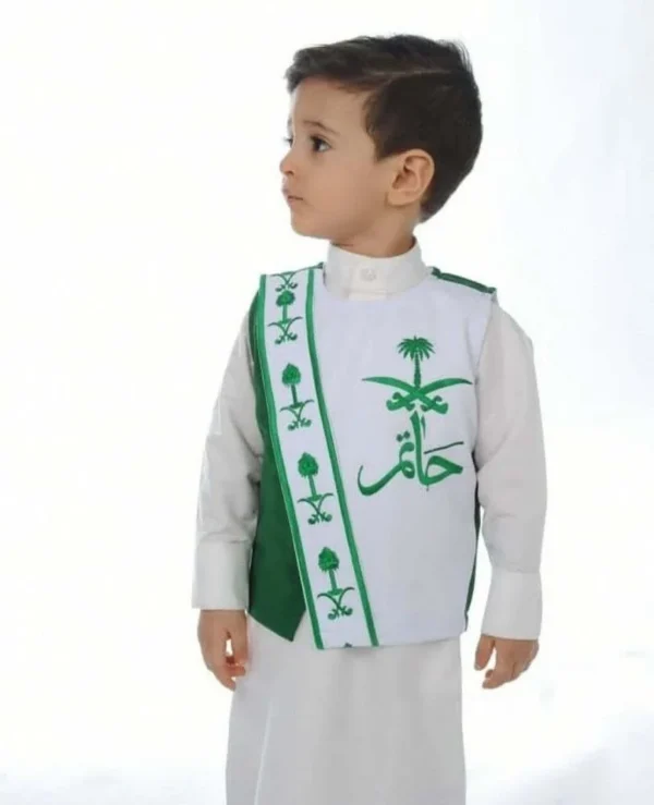 ⁦تطريز سديرية اطفال سيفين ونخله⁩ - الصورة ⁦3⁩