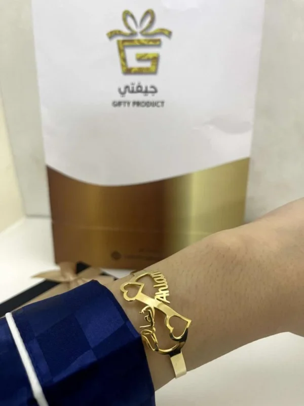 ⁦اساور يد نسائية مطلي بالذهب عيار 21⁩ - الصورة ⁦4⁩